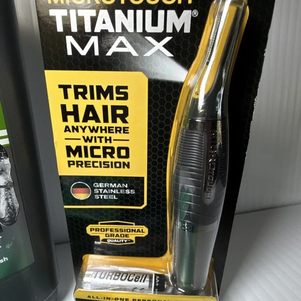 3pc Dove Men Titanium Max Trimmer LED Light Non-Slip Grip Nose Ear Neck Brow